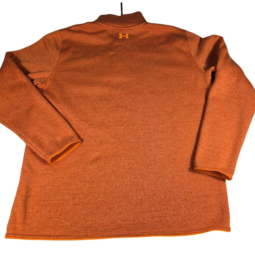 Under Armour Mens XXL Orange Heather Quarter Zip Fleece Pullover Chest Pocket